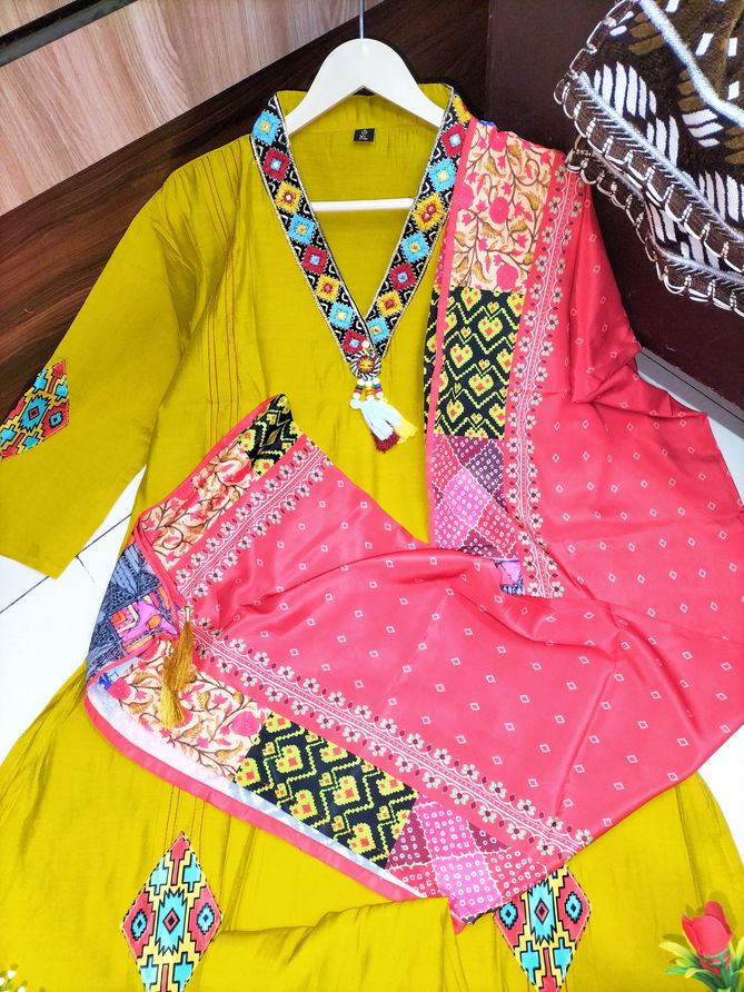 Kalaai Chanderi Designer Kurti With Bottom Dupatta Wholesale Market In Surat
